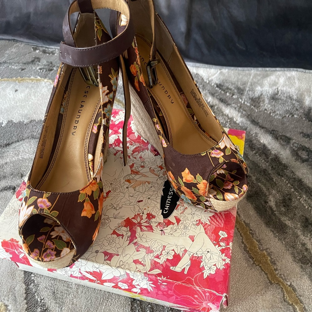 Wedges with ankle strap